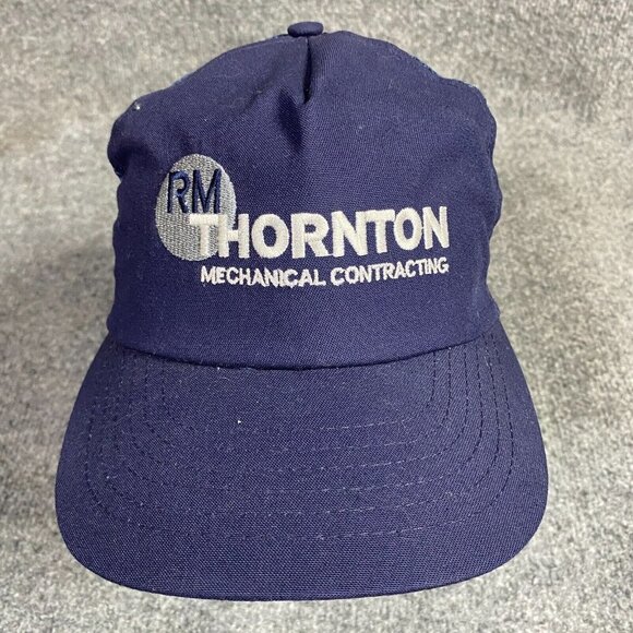 Thornton Contracting Trucker Hat Blue Vintage Made in USA - Picture 1 of 5
